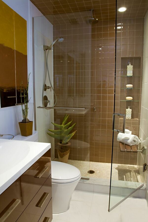 Mẫu 4: Thiết kế nhà vệ sinh diện tích nhỏ có phòng tắm kính, nội thất wc cao cấp