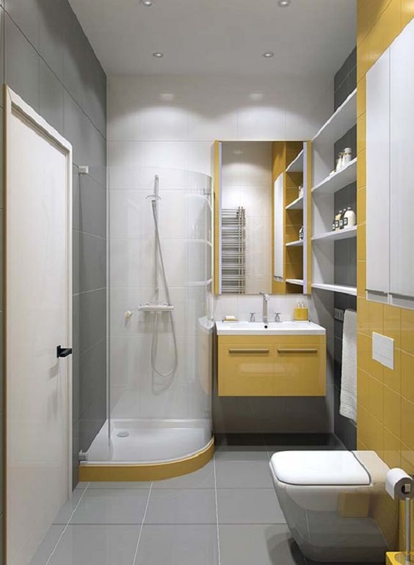 Mẫu 1: Thiết bị vệ sinh Đà Nẵng phòng tắm đồng bộ sang trọng khiến phòng tắm nhỏ nhưng vẫn đẹp