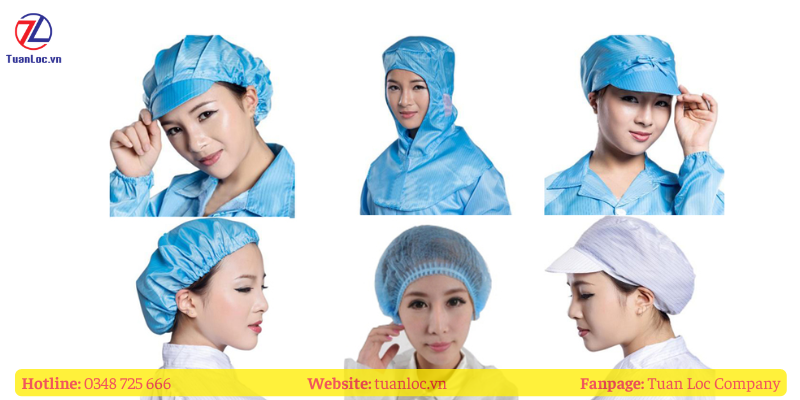 Các loại mũ phòng sạch chống tĩnh điện phổ biến