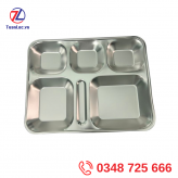 Khay inox 5 ngăn đựng cơm
