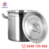 Nồi inox công nghiệp 50L 40x40cm (có thể dùng cho bếp từ)