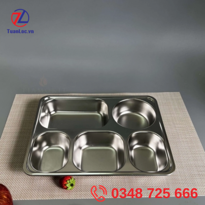 Khay cơm inox 5 ngăn sâu lòng Đài Loan